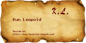 Kun Leopold névjegykártya